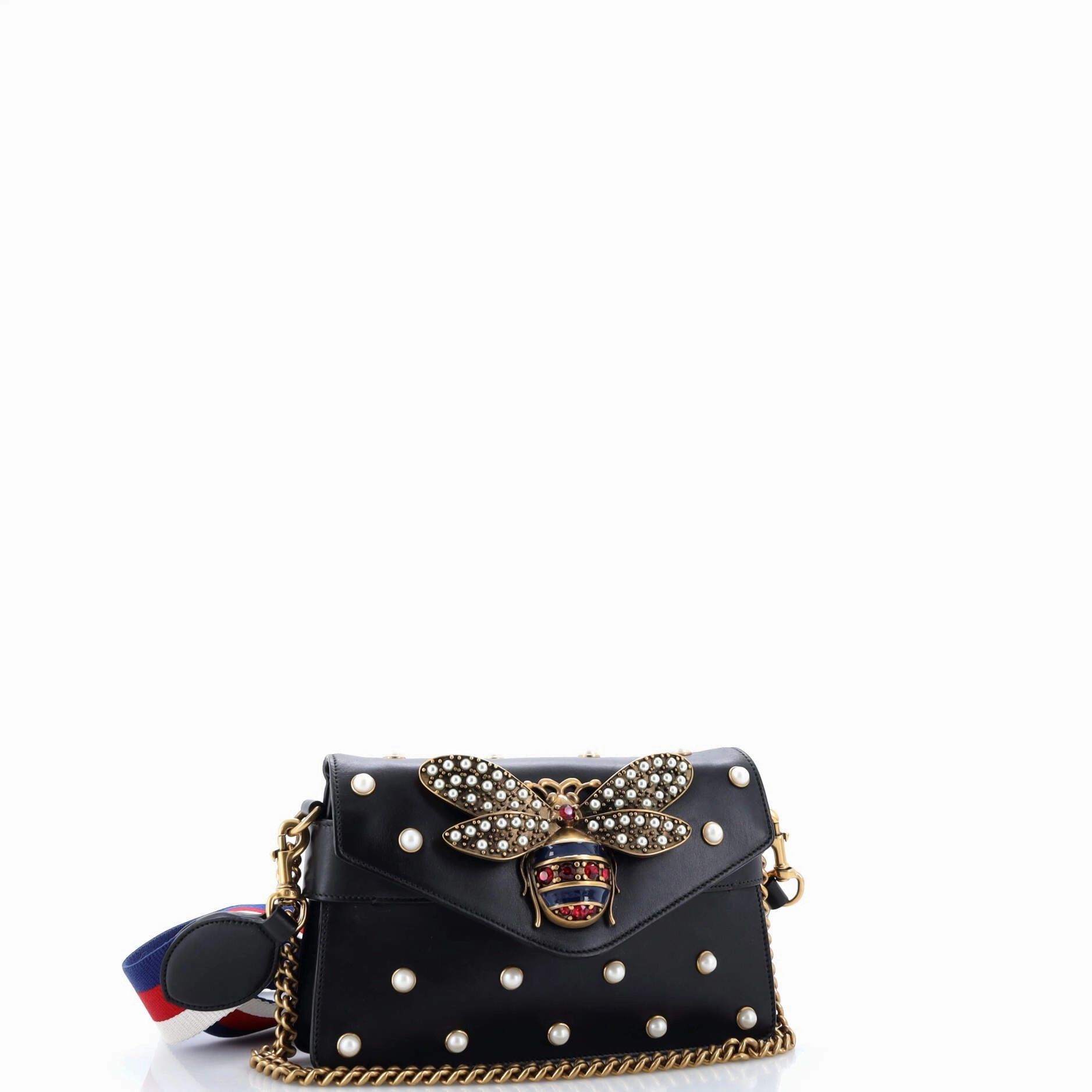 Broadway Pearly Bee Shoulder Bag Embellished Leather Mini