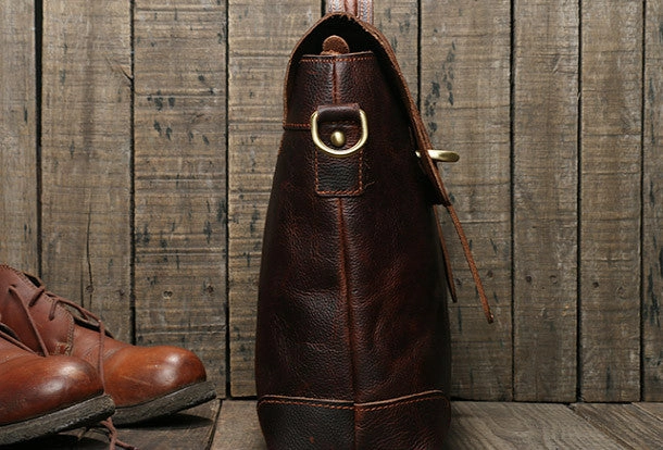 Brown Leather Briefcase Workbag for Men Leather Briefcases Men Mens Leather Briefcases Shouler Laotop Bag