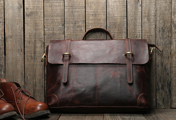 Brown Leather Briefcase Workbag for Men Leather Briefcases Men Mens Leather Briefcases Shouler Laotop Bag