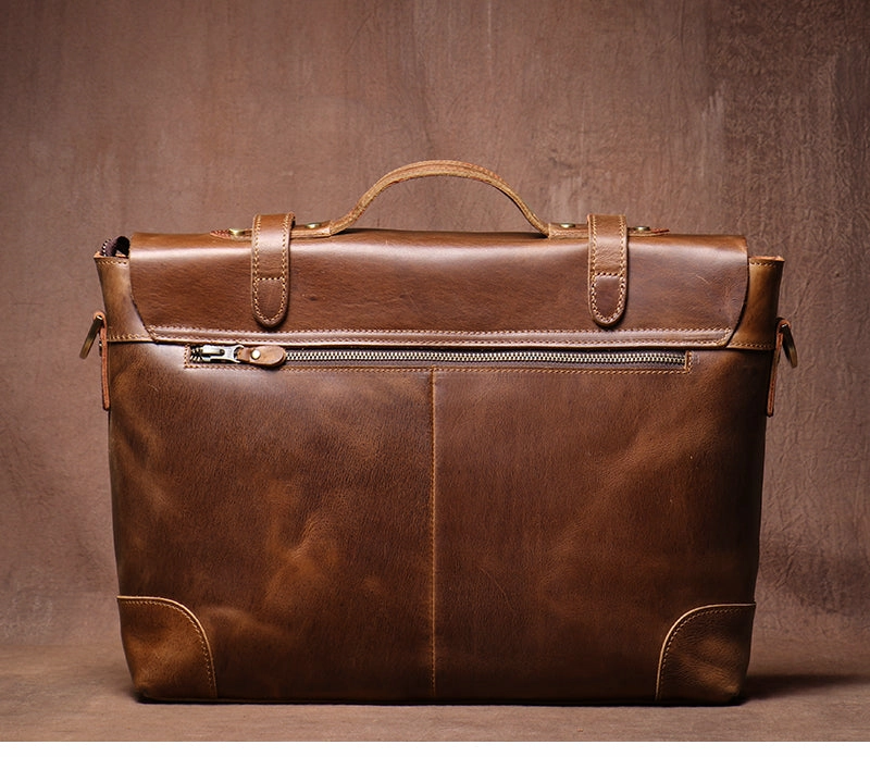 Brown Leather Briefcase Workbag for Men Leather Briefcases Men Mens Leather Briefcases Shouler Laotop Bag