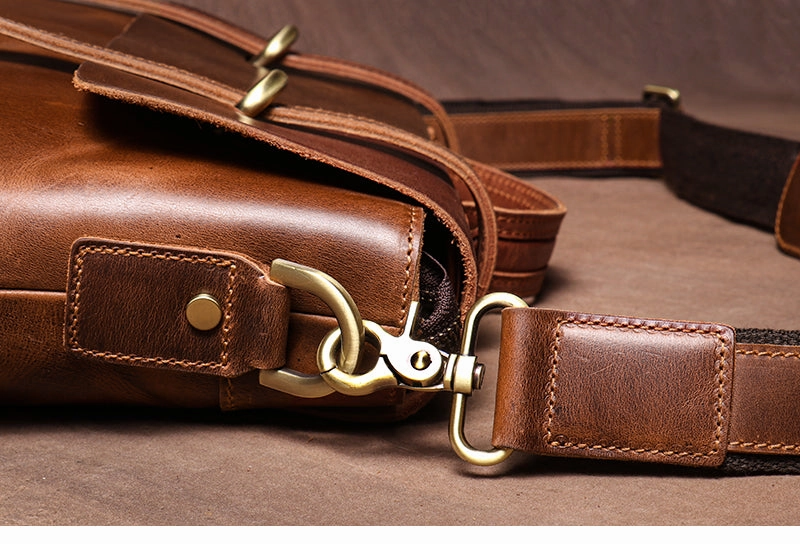 Brown Leather Briefcase Workbag for Men Leather Briefcases Men Mens Leather Briefcases Shouler Laotop Bag
