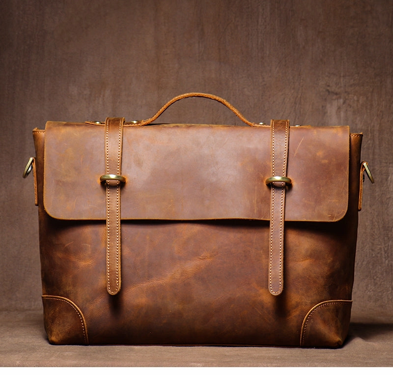 Brown Leather Briefcase Workbag for Men Leather Briefcases Men Mens Leather Briefcases Shouler Laotop Bag