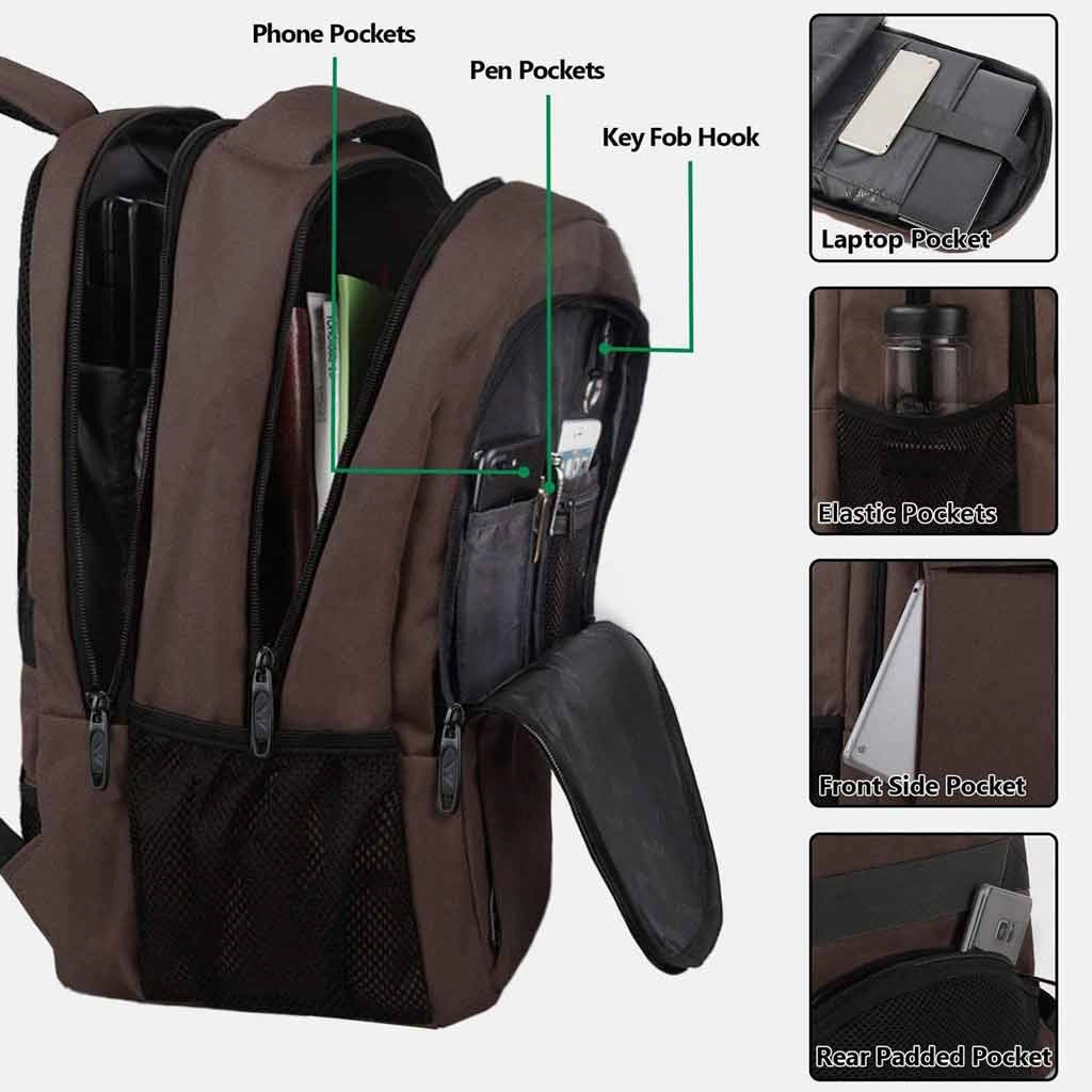 Brown Mlassic Travel Laptop Backpack