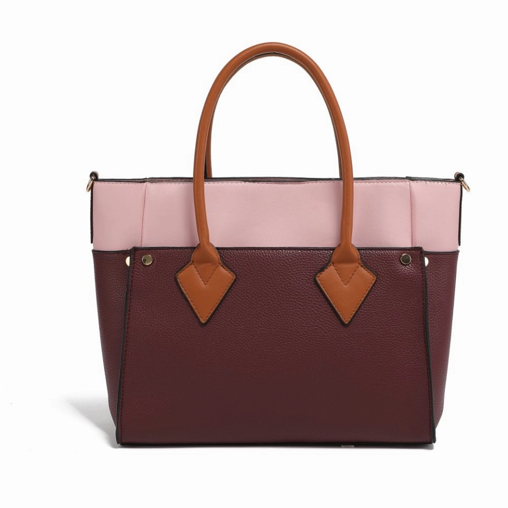 Brynlee Color-Block Vegan Leather Womens Tote Bag with Wallet?2 pieces