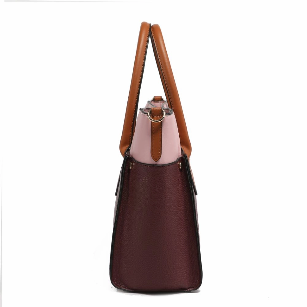 Brynlee Color-Block Vegan Leather Womens Tote Bag with Wallet?2 pieces