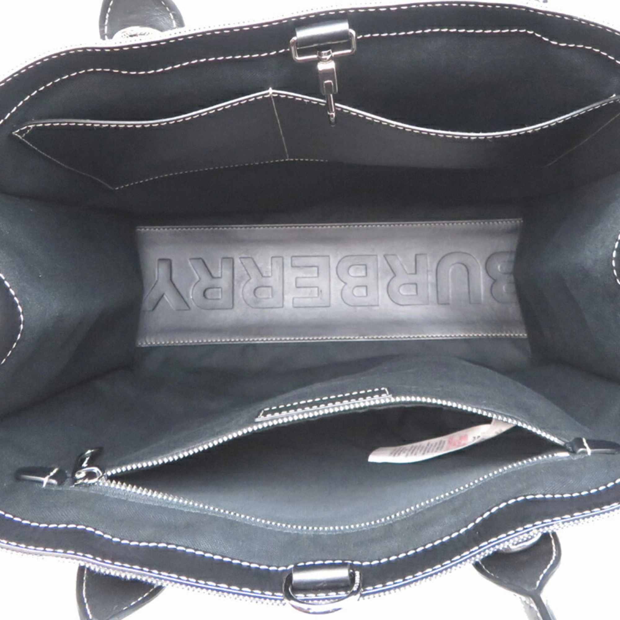 Burberry Canvas Leather Tote Bag (Pre-Owned)