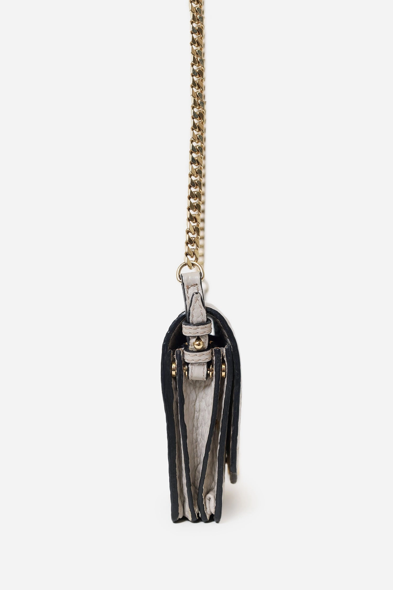 Burberry Grey Grained Calfskin Madison Wallet on Chain
