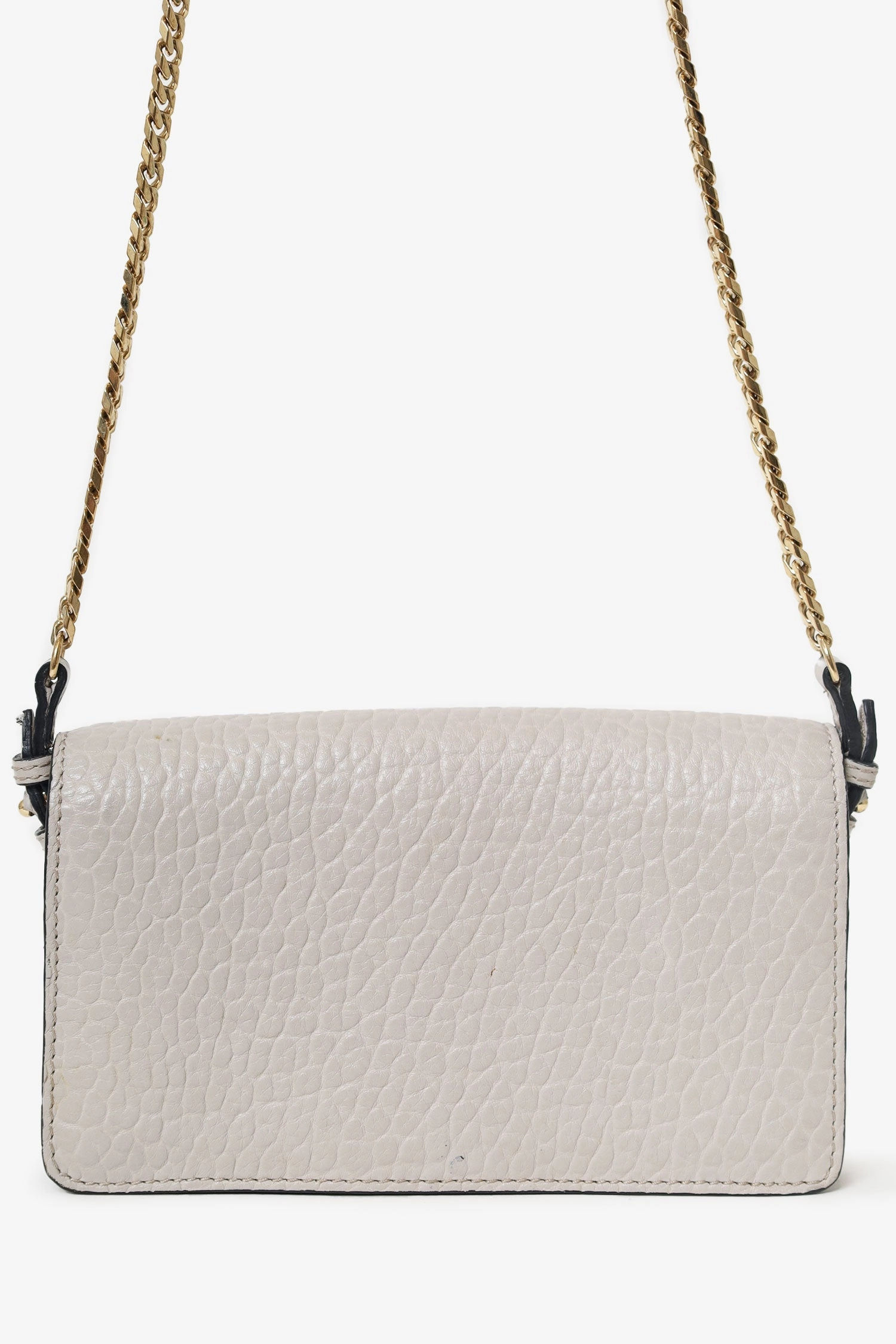 Burberry Grey Grained Calfskin Madison Wallet on Chain