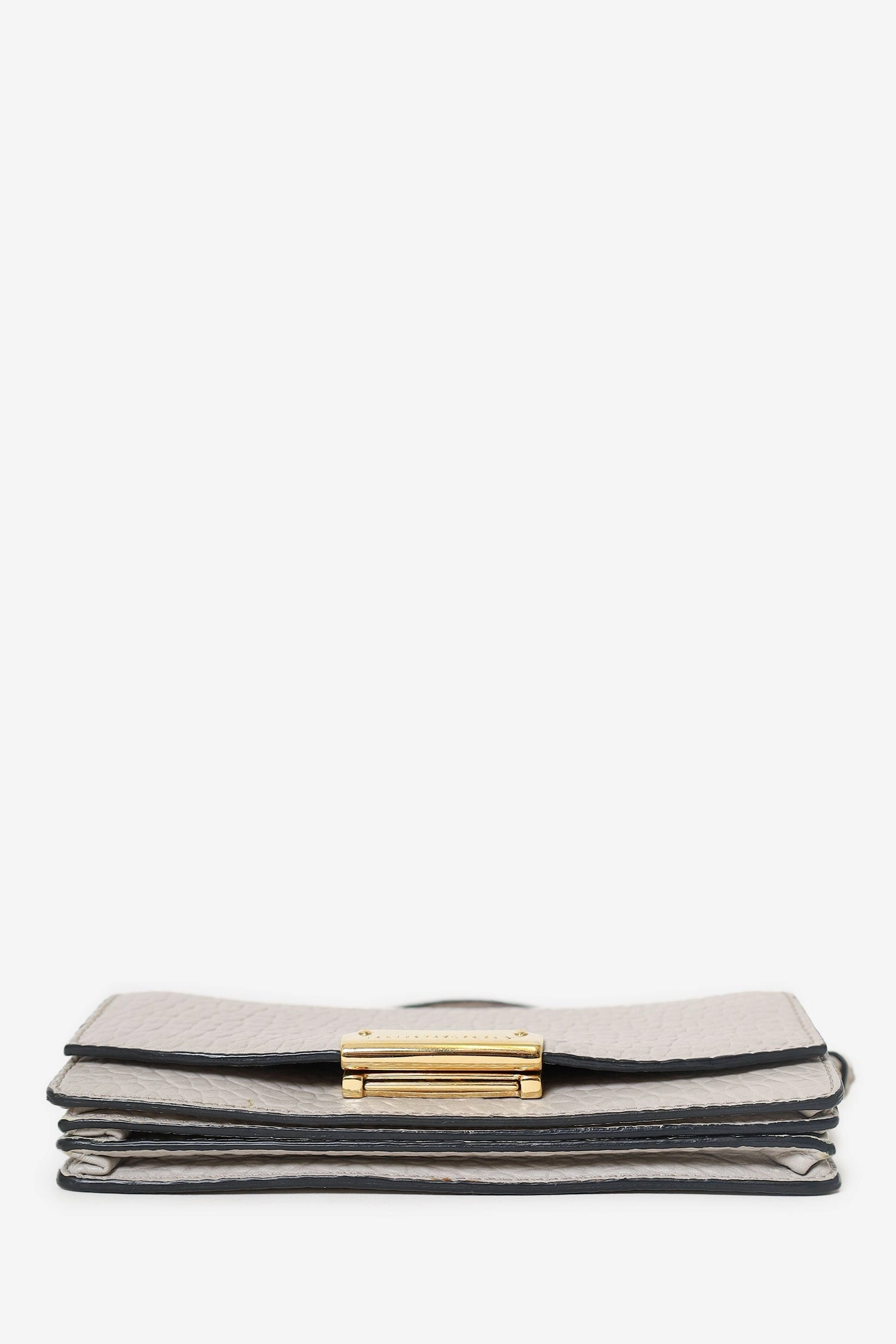 Burberry Grey Grained Calfskin Madison Wallet on Chain