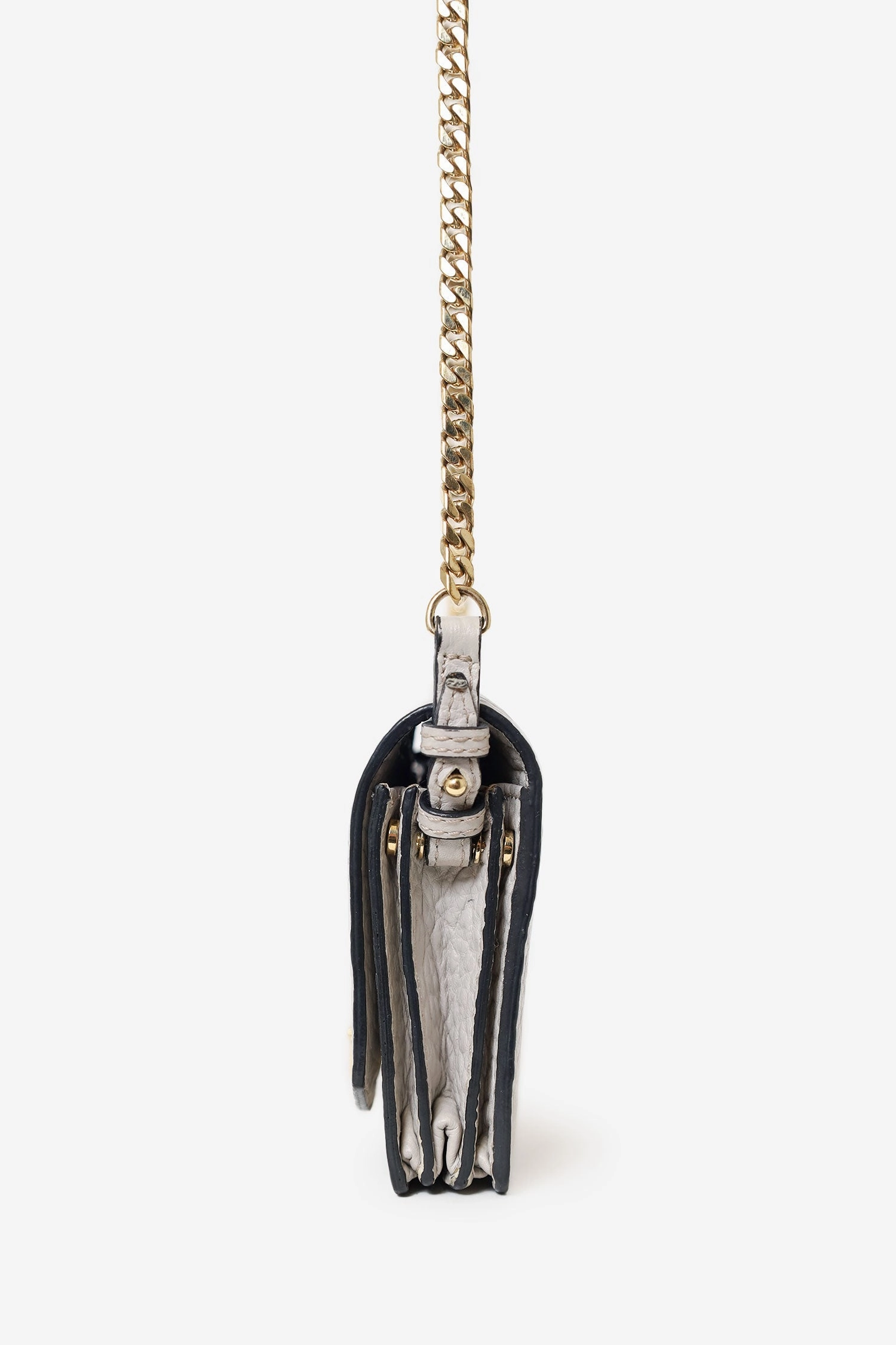 Burberry Grey Grained Calfskin Madison Wallet on Chain