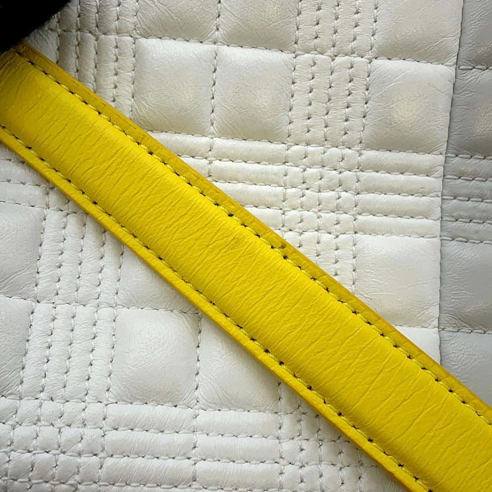 BURBERRY Laura ChainShoulder Bag Yellow/White/Gray Leather