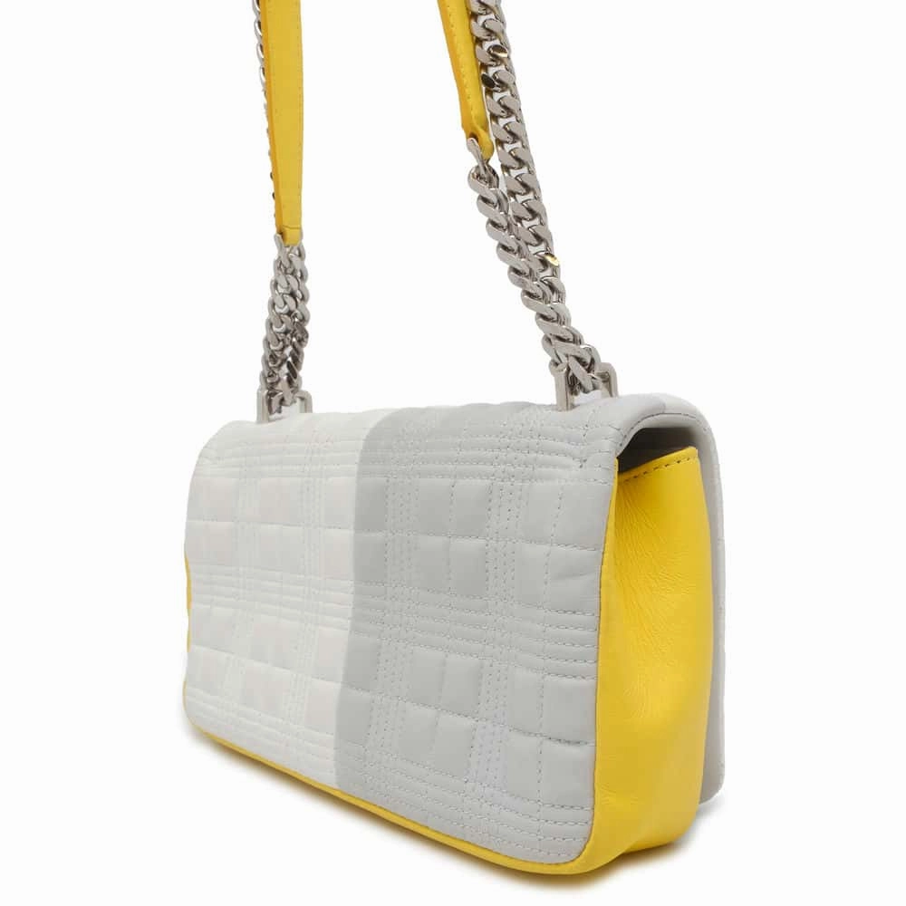 BURBERRY Laura ChainShoulder Bag Yellow/White/Gray Leather