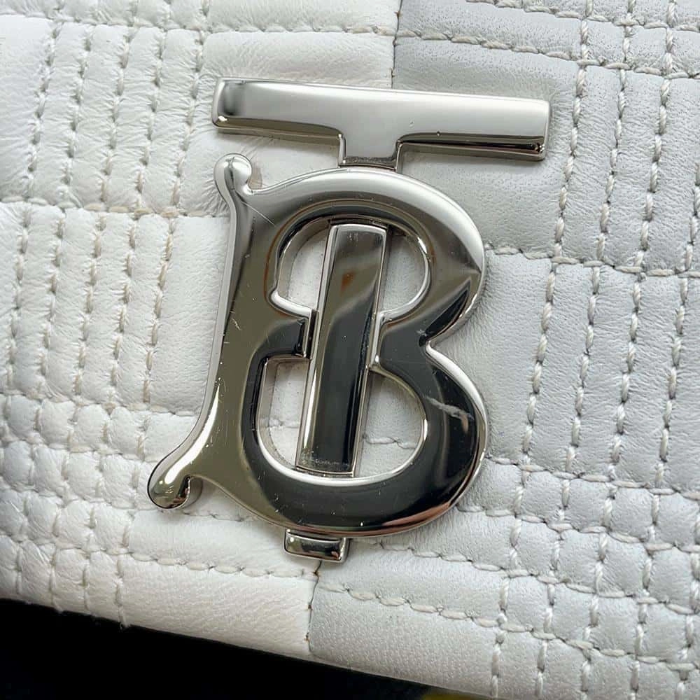 BURBERRY Laura ChainShoulder Bag Yellow/White/Gray Leather