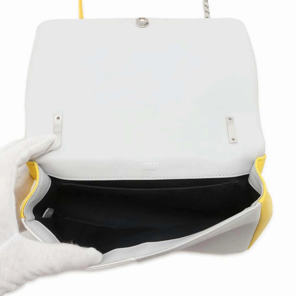 BURBERRY Laura ChainShoulder Bag Yellow/White/Gray Leather