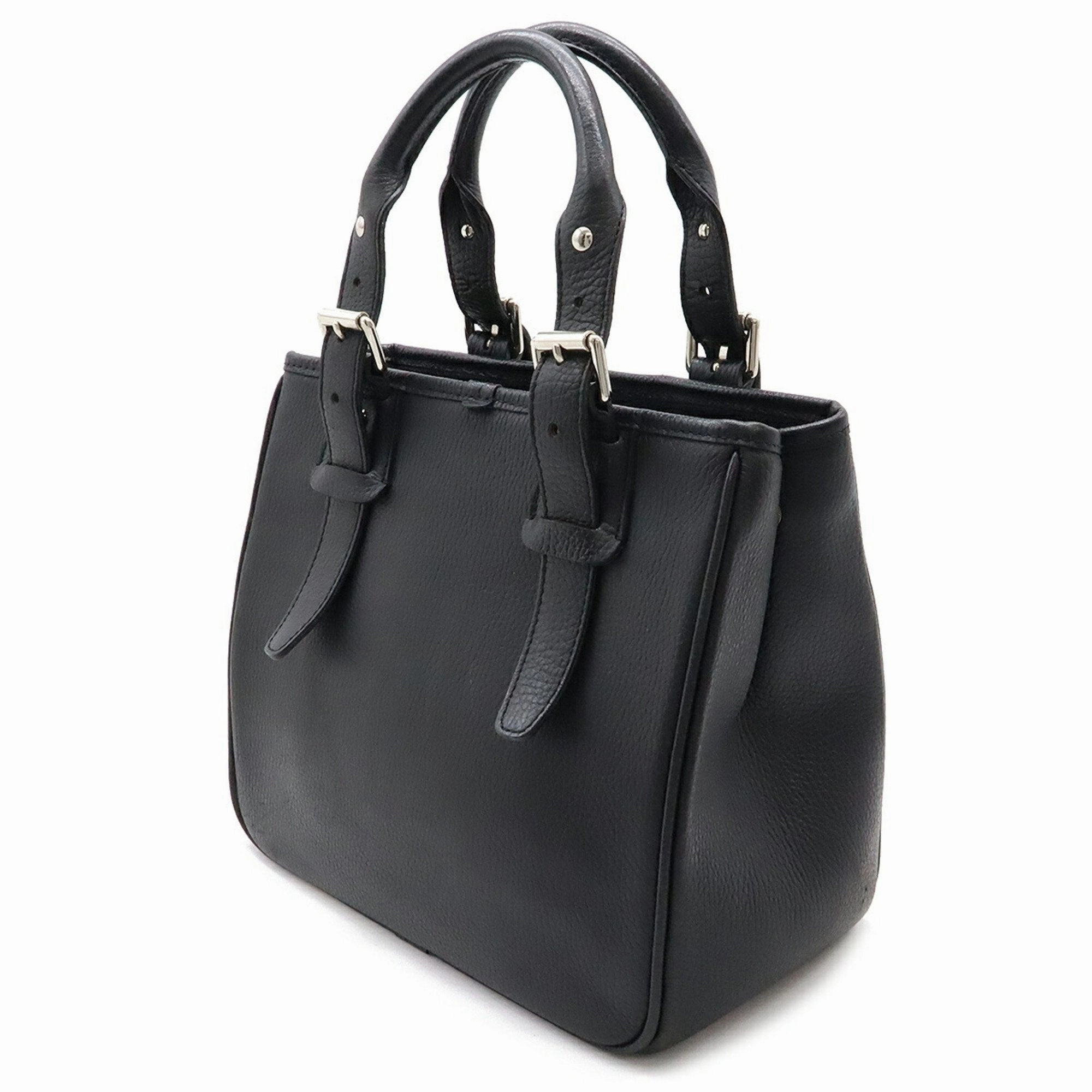 Burberry Leather Handbag Tote Bag (Pre-Owned)