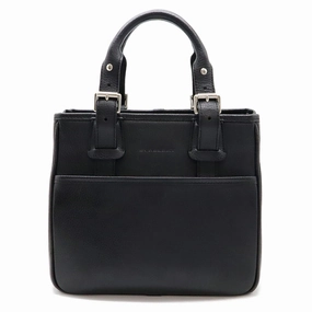 Burberry Leather Handbag Tote Bag (Pre-Owned)