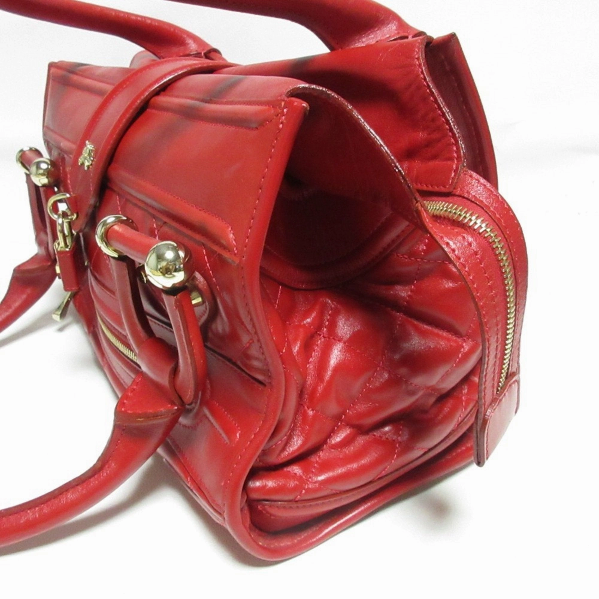 Burberry Leather Shoulder Bag Tote Bag (Pre-Owned)