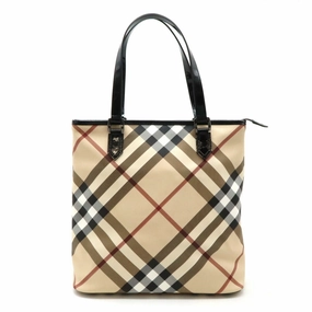 Burberry Nova Check Patent Leather Tote Bag (Pre-Owned)