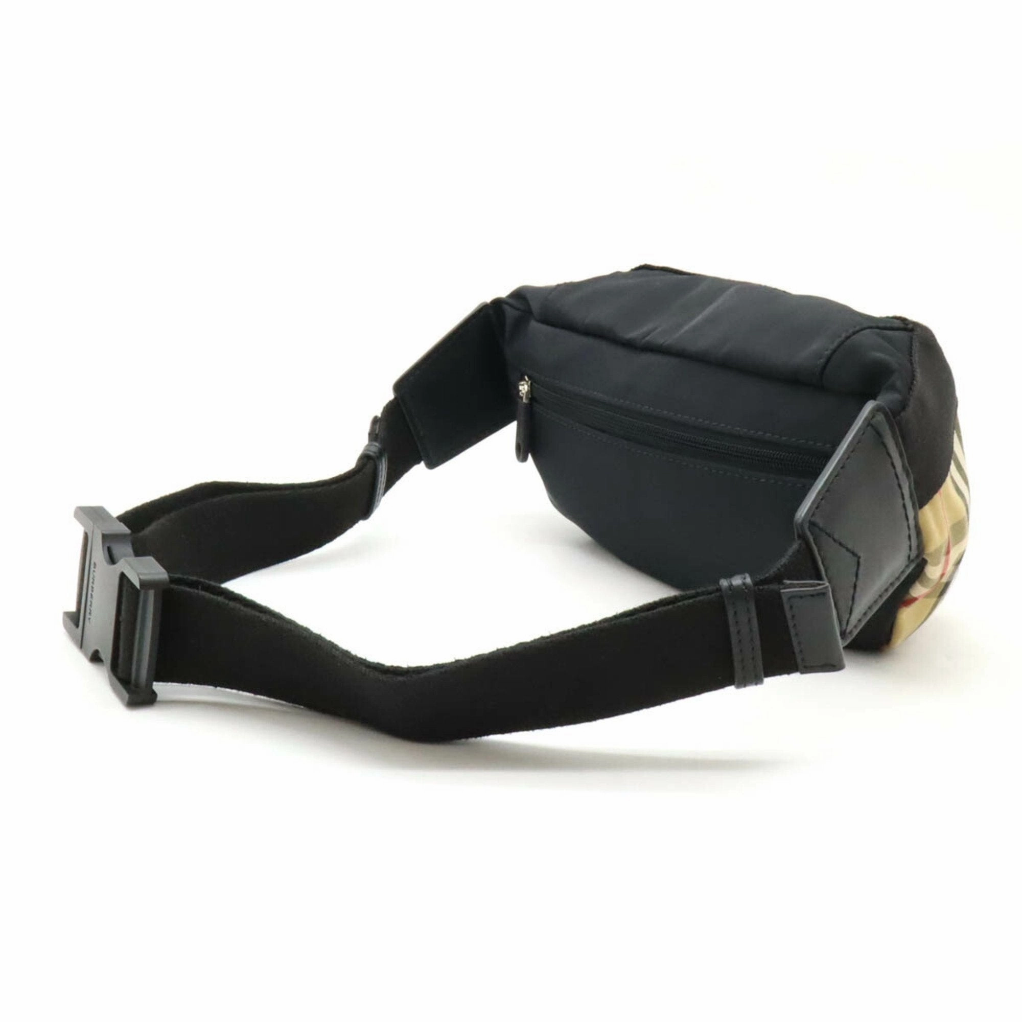 Burberry  Nylon Leather Fanny Pack Pouch Sling Bag (Pre-Owned)