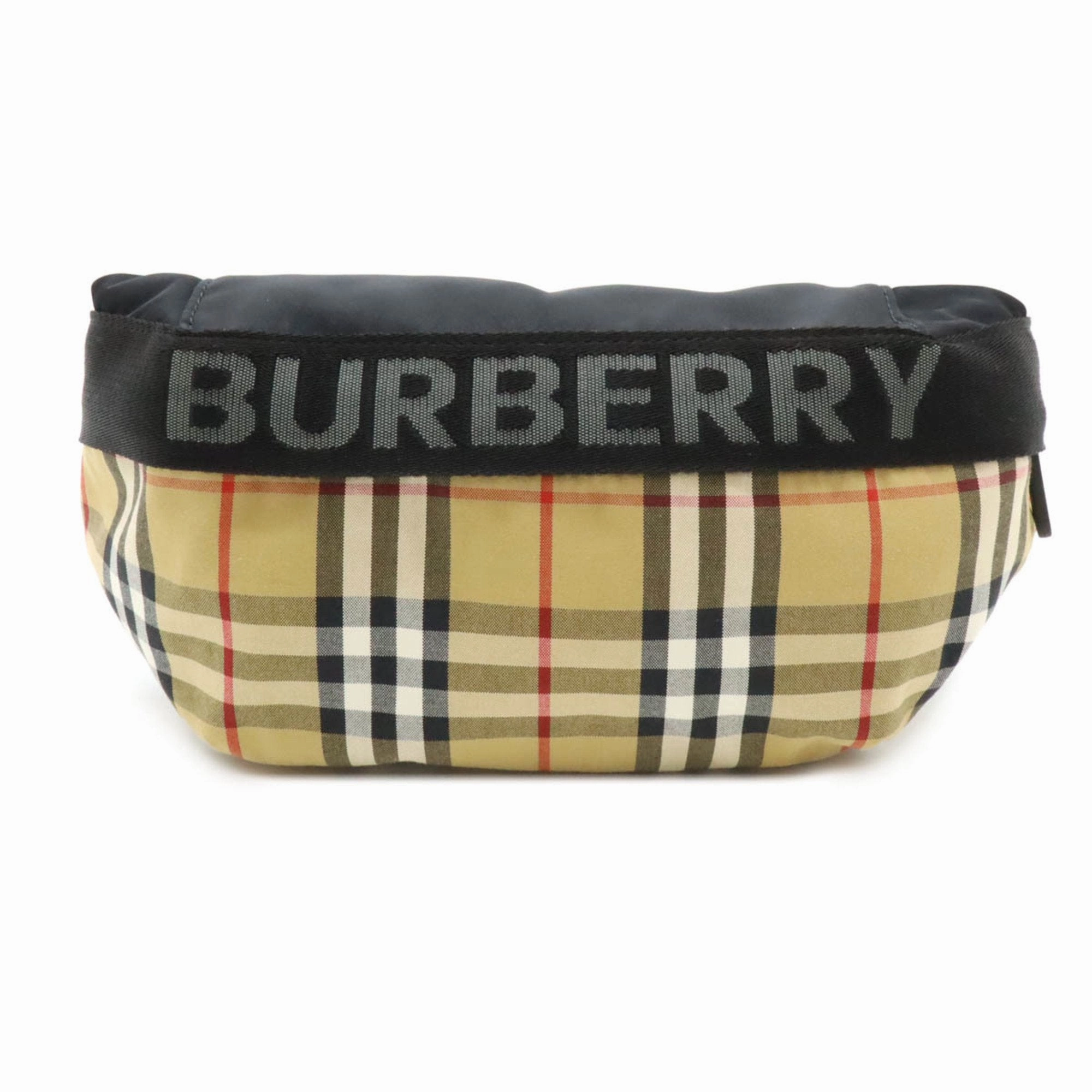 Burberry  Nylon Leather Fanny Pack Pouch Sling Bag (Pre-Owned)