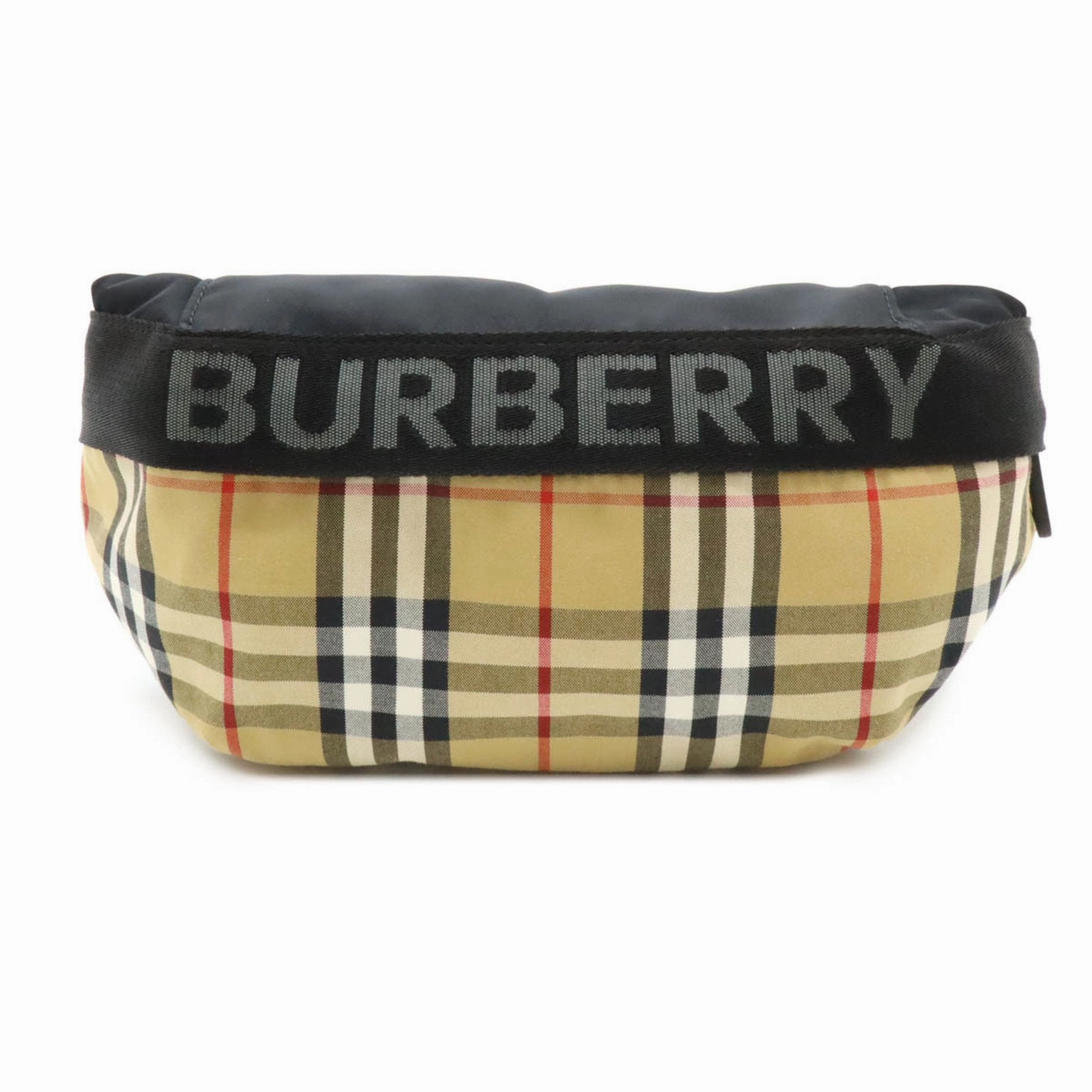 Burberry  Nylon Leather Fanny Pack Pouch Sling Bag (Pre-Owned)