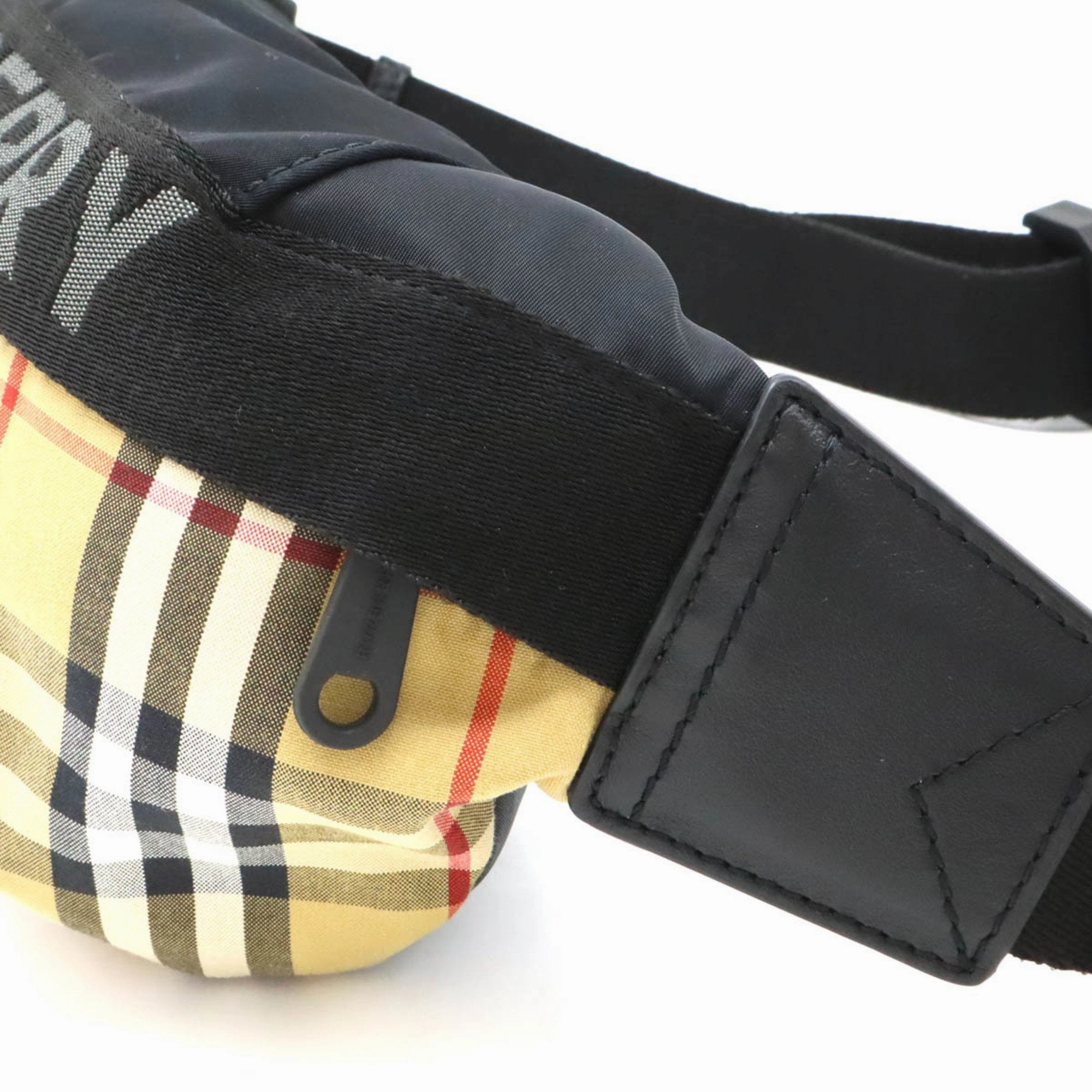 Burberry  Nylon Leather Fanny Pack Pouch Sling Bag (Pre-Owned)