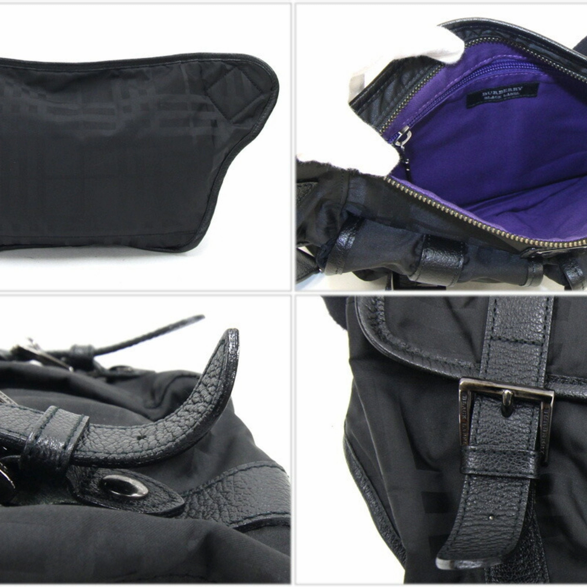 Burberry  Nylon Leather Fanny Pack Sling Bag (Pre-Owned)