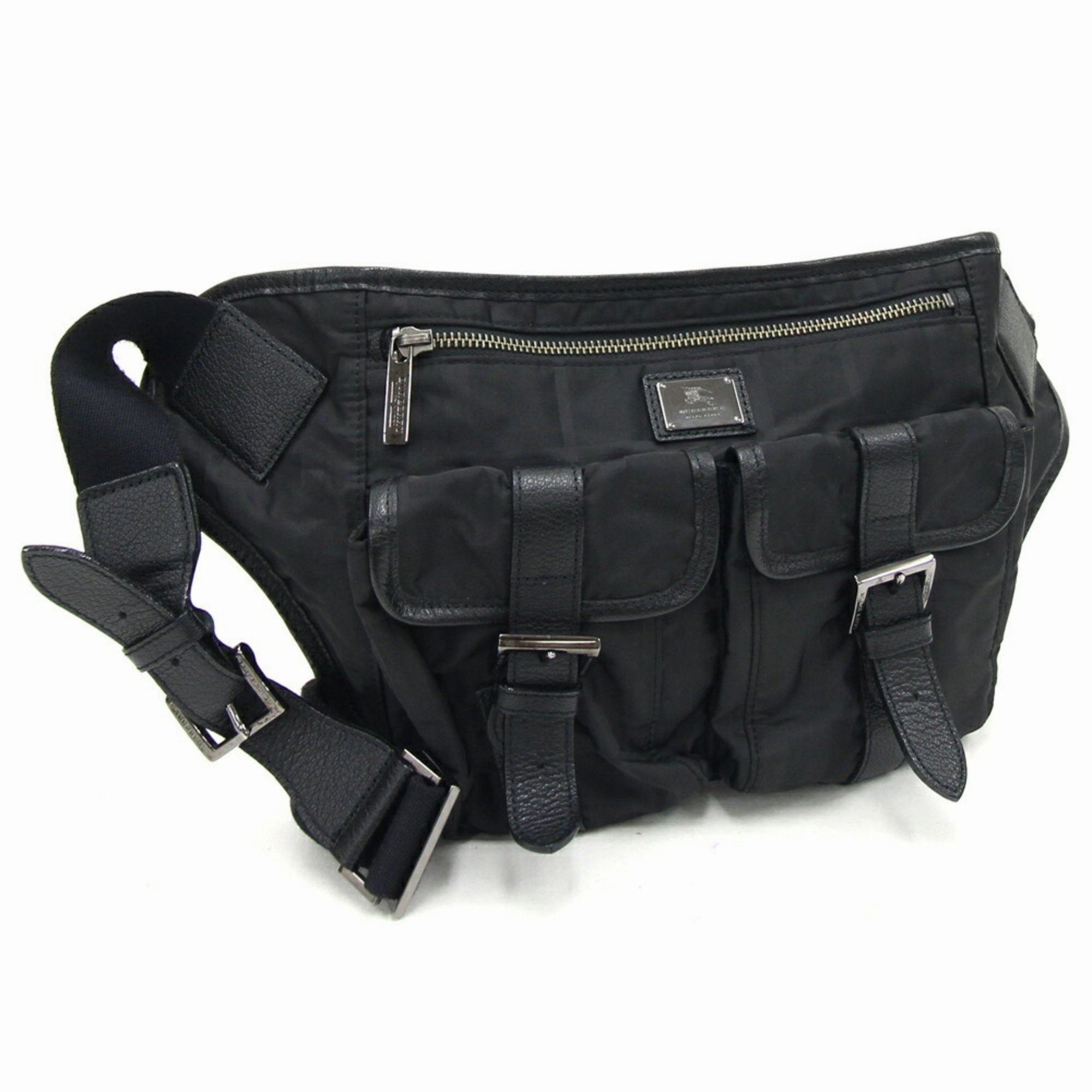Burberry  Nylon Leather Fanny Pack Sling Bag (Pre-Owned)