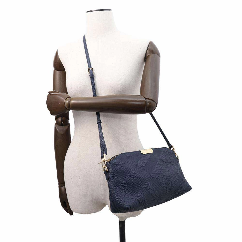 BURBERRY Shoulder Bag Blue Leather