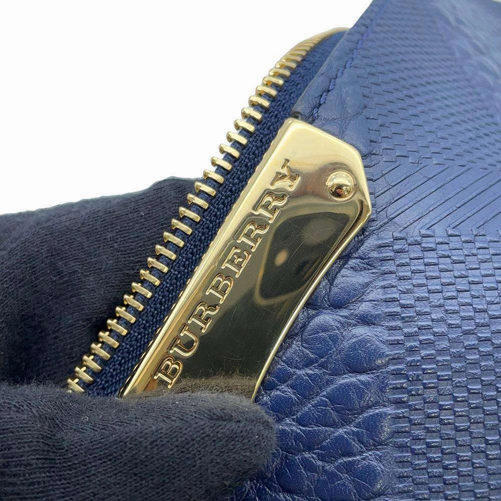 BURBERRY Shoulder Bag Blue Leather