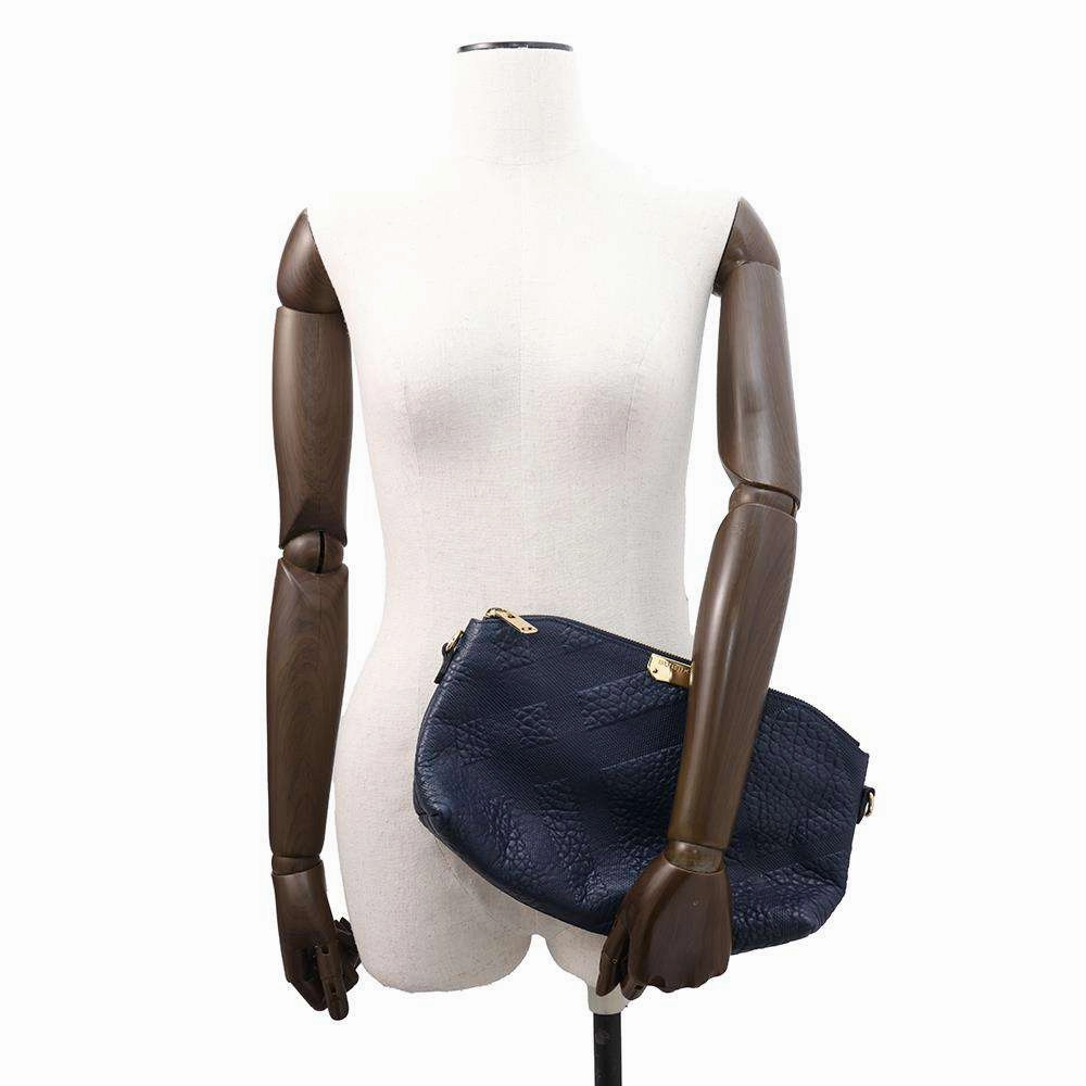 BURBERRY Shoulder Bag Blue Leather