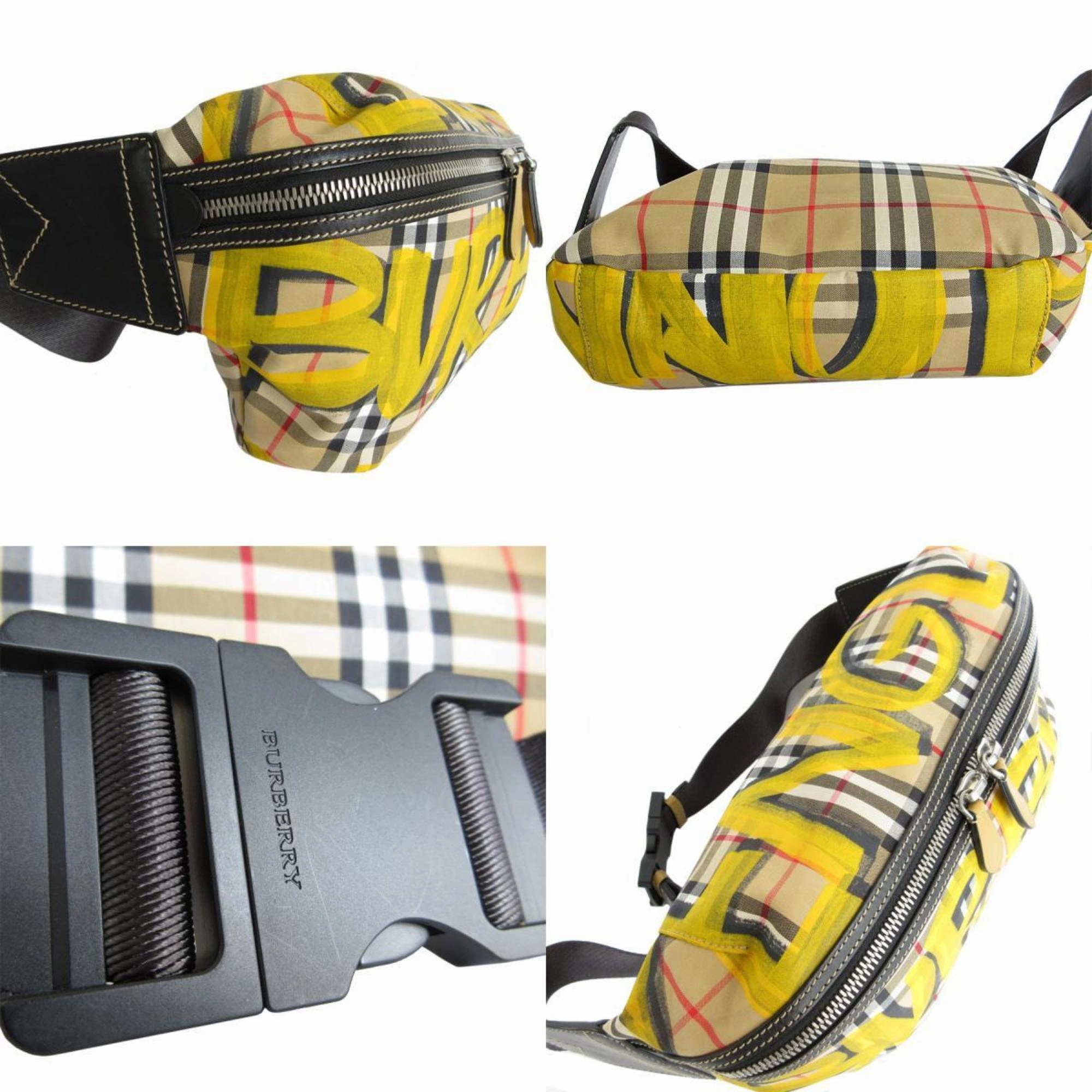 Burberry yellow Nylon Leather Sling Bag (Pre-Owned)