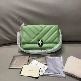 Bvlgari Serpenti Forever Mint Green Leather Shoulder Bag