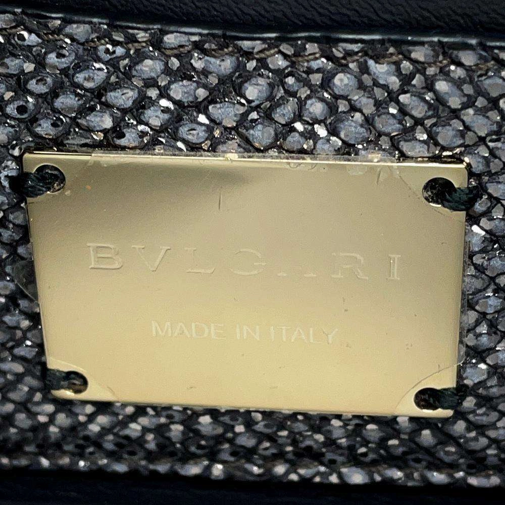 BVLGARI Serpenti Shoulder Bag Silver/Gray Leather