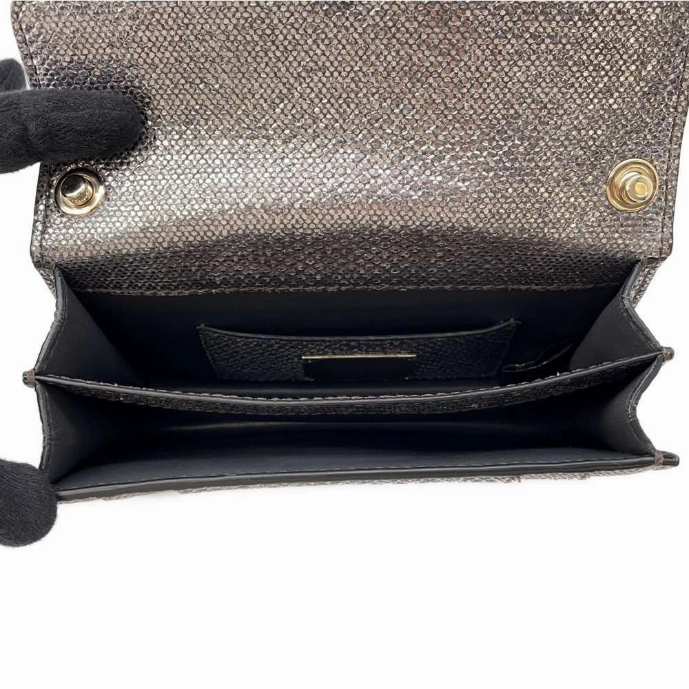 BVLGARI Serpenti Shoulder Bag Silver/Gray Leather