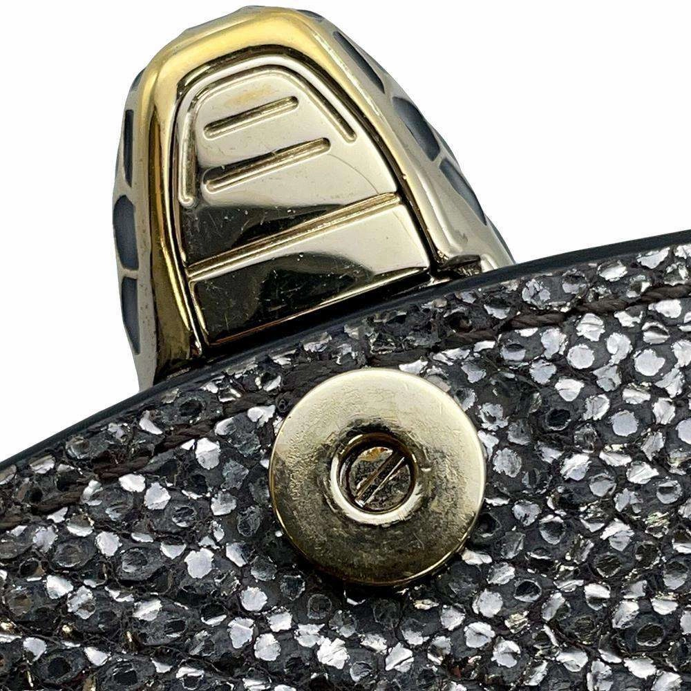 BVLGARI Serpenti Shoulder Bag Silver/Gray Leather