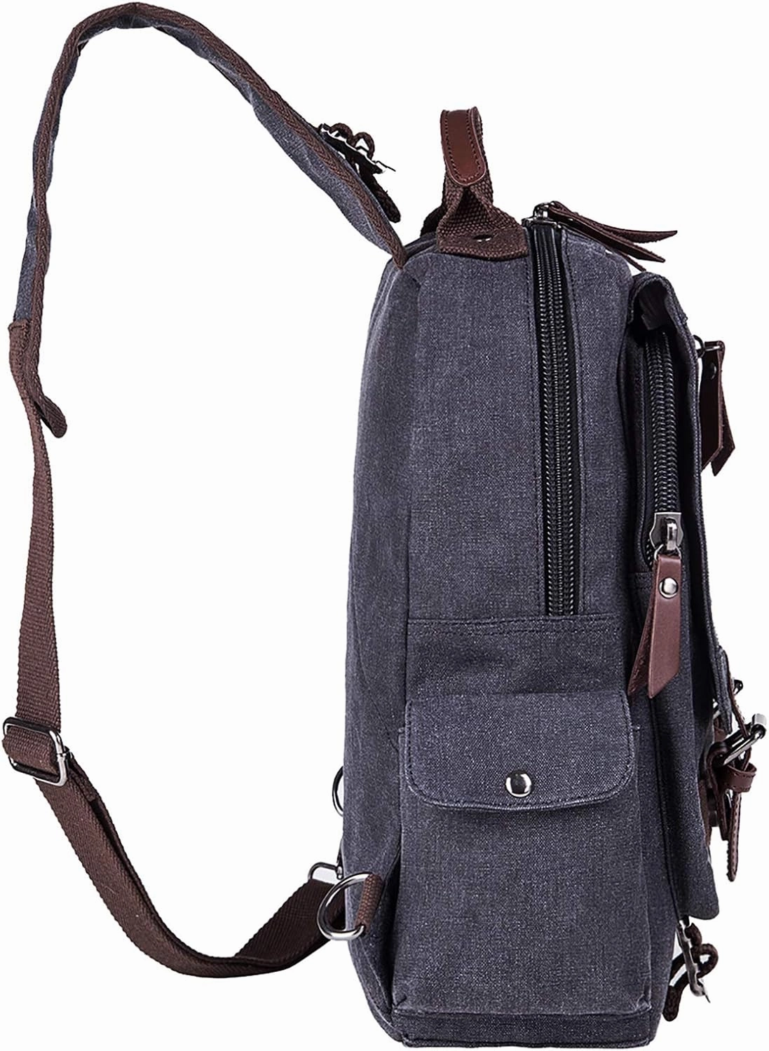 Canvas Cross Body Messenger Bag for Men Women Sling Shouler Backpack Travel Rucksack