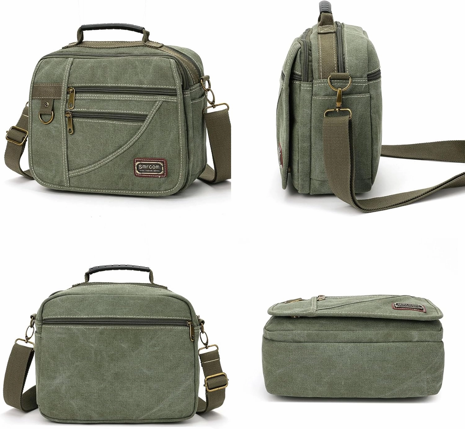 Canvas Purse - Small Crossbody Messenger Shoulder Work Travel Bag
