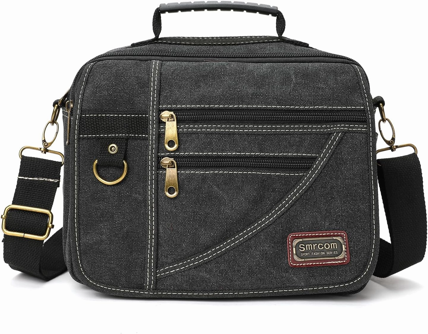Canvas Purse - Small Crossbody Messenger Shoulder Work Travel Bag