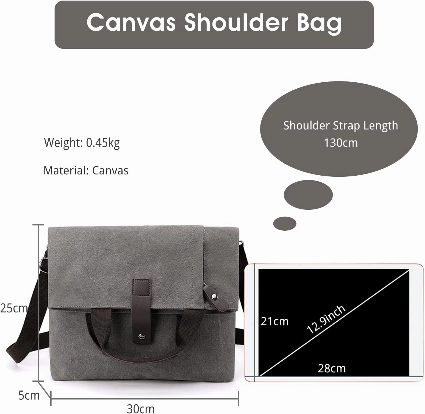 Canvas Shoulder Bag Men's Handbag
