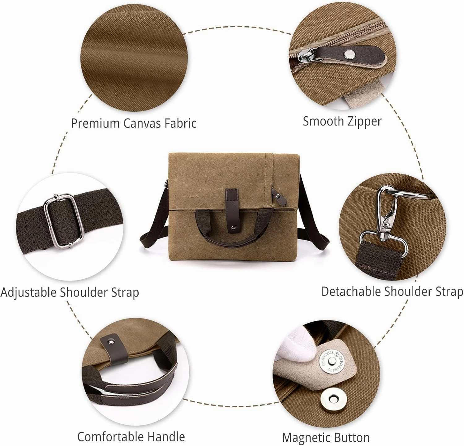 Canvas Shoulder Bag Men's Handbag