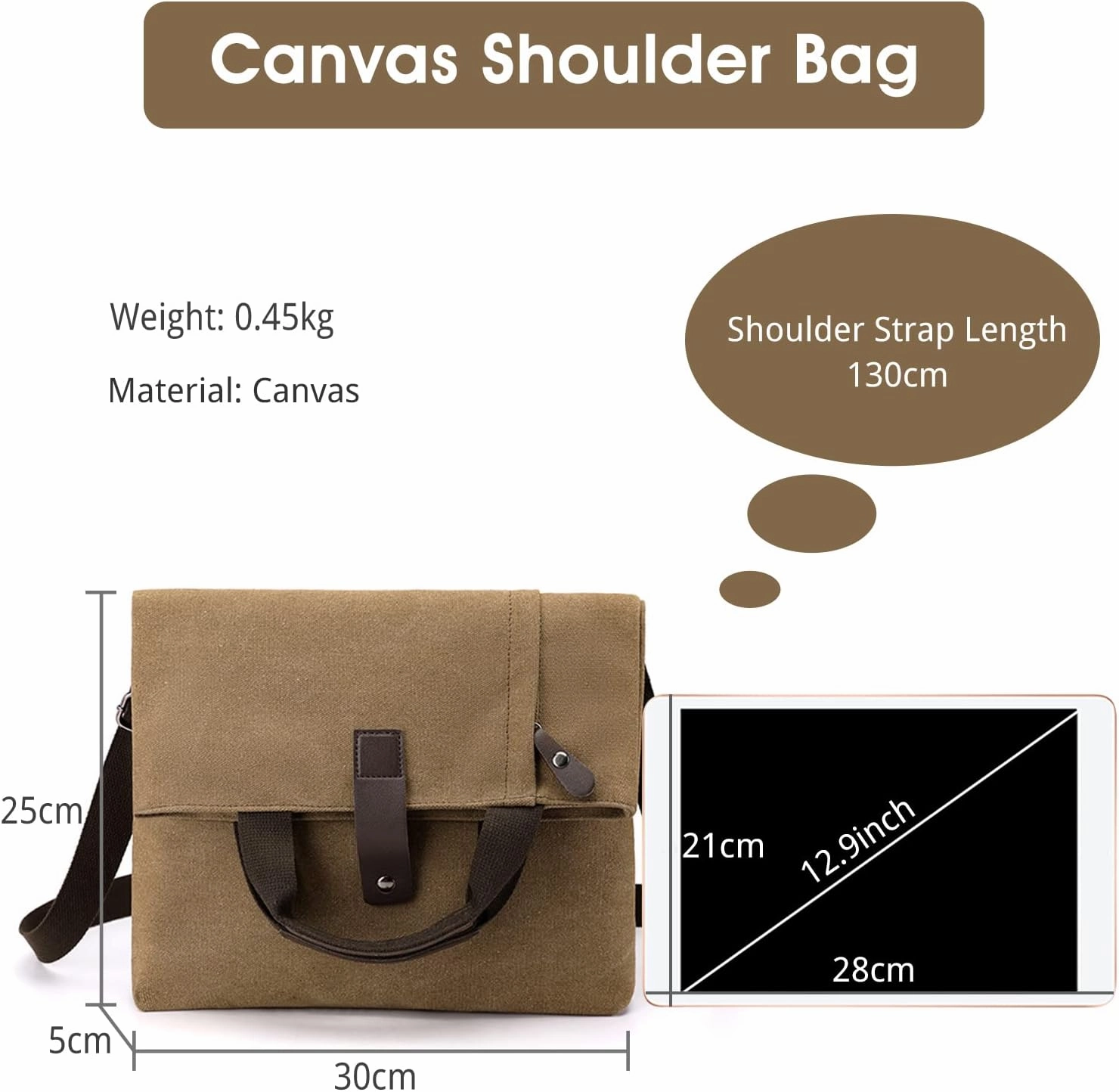 Canvas Shoulder Bag Men's Handbag