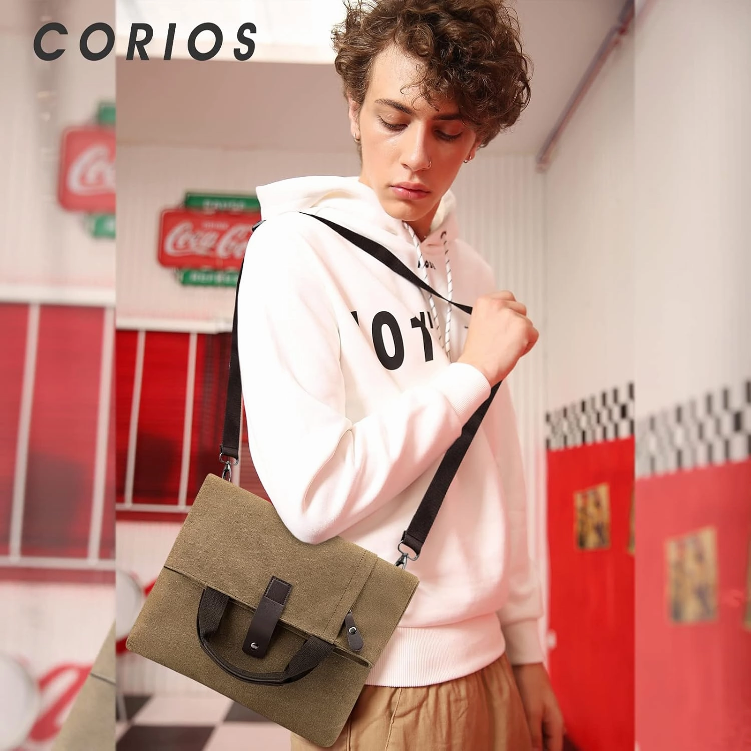 Canvas Shoulder Bag Men's Handbag