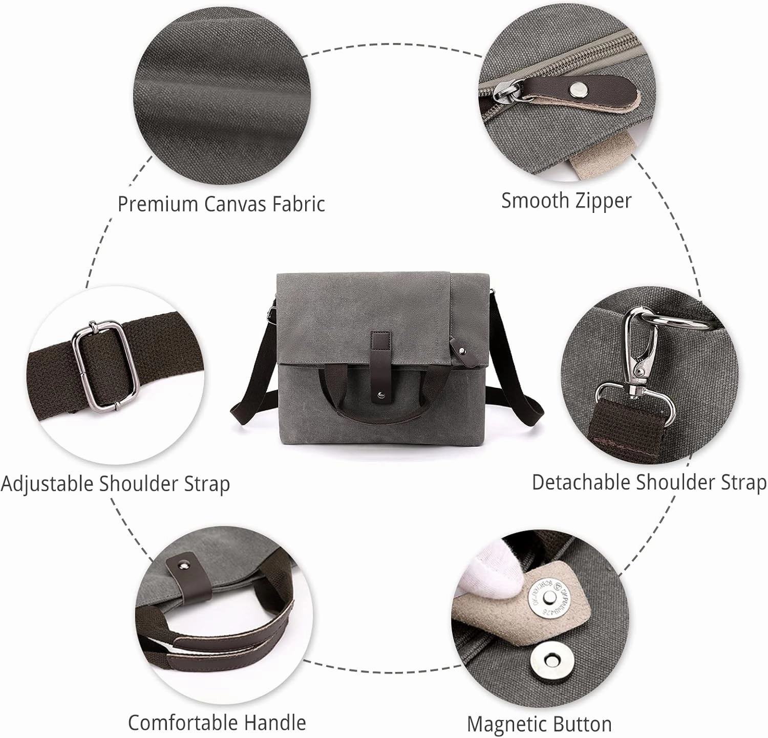 Canvas Shoulder Bag Men's Handbag
