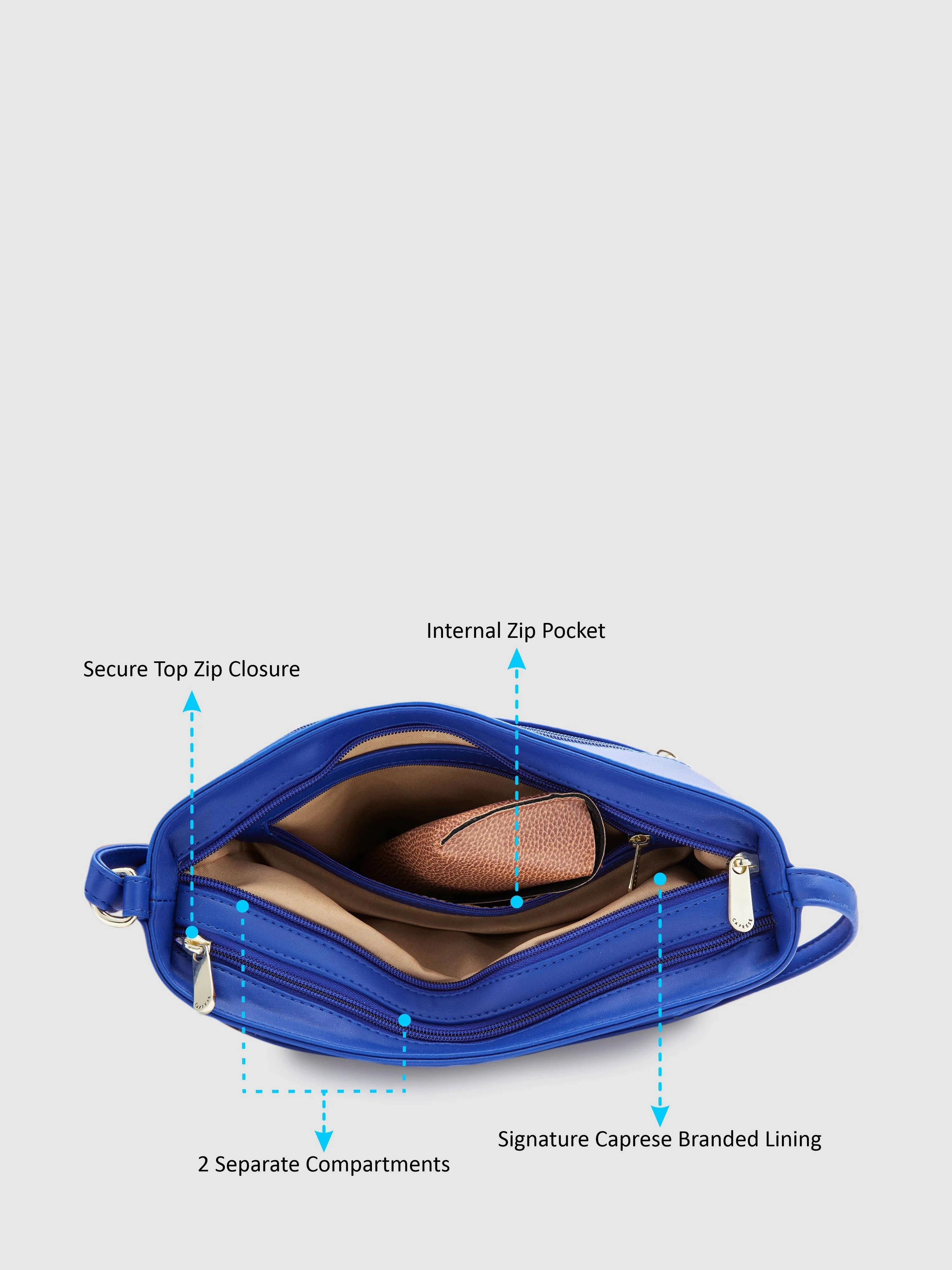 Caprese Adah Large Blue Sling Bag