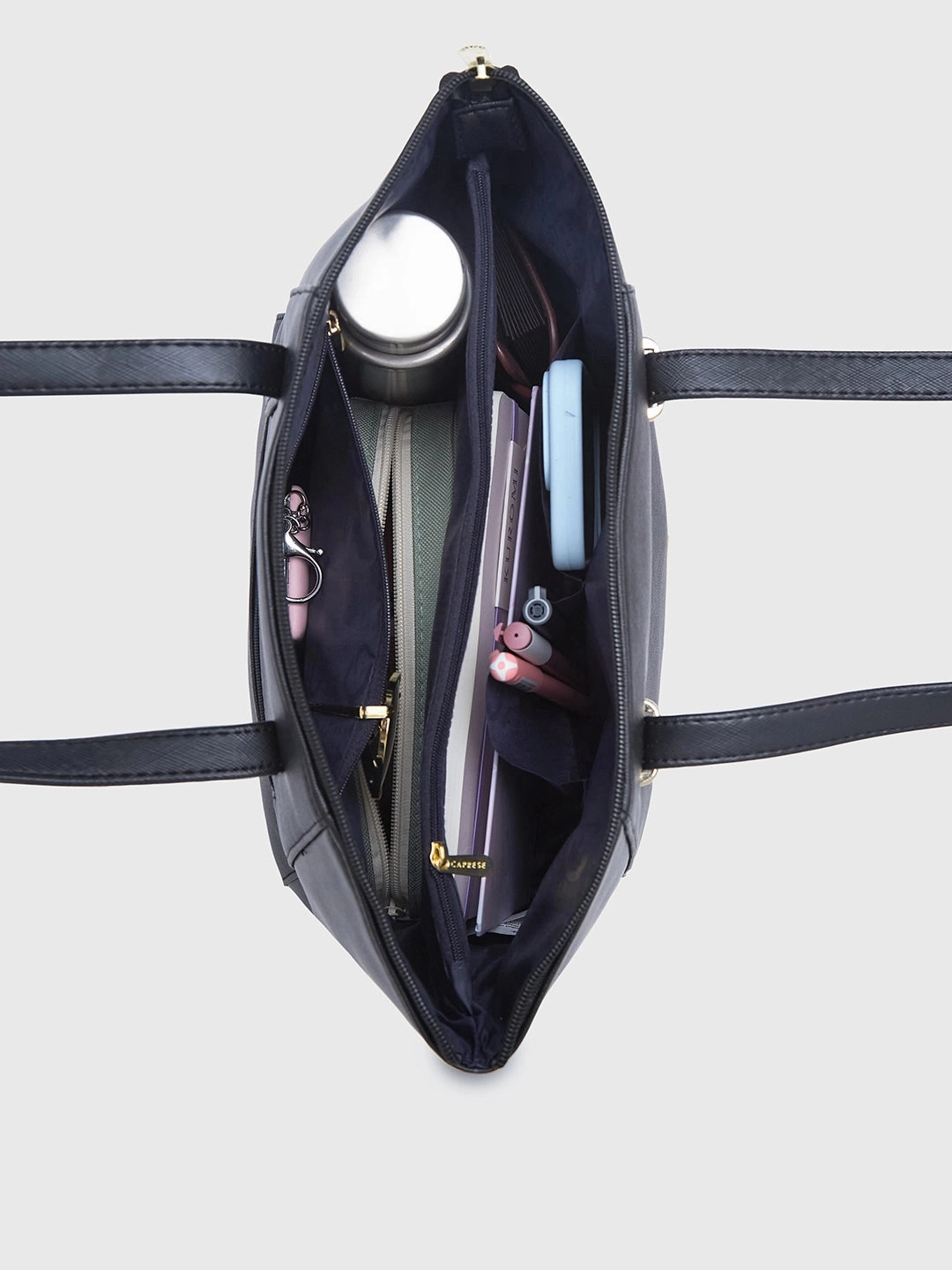 Caprese Afra Medium Black Tote Bag