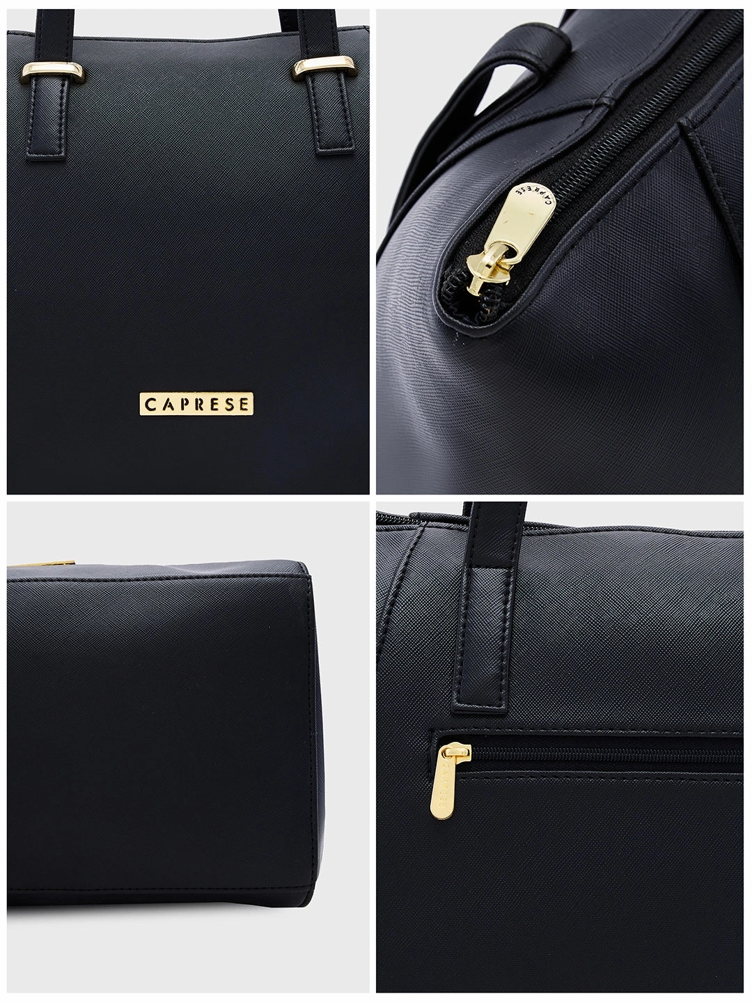 Caprese Afra Medium Black Tote Bag