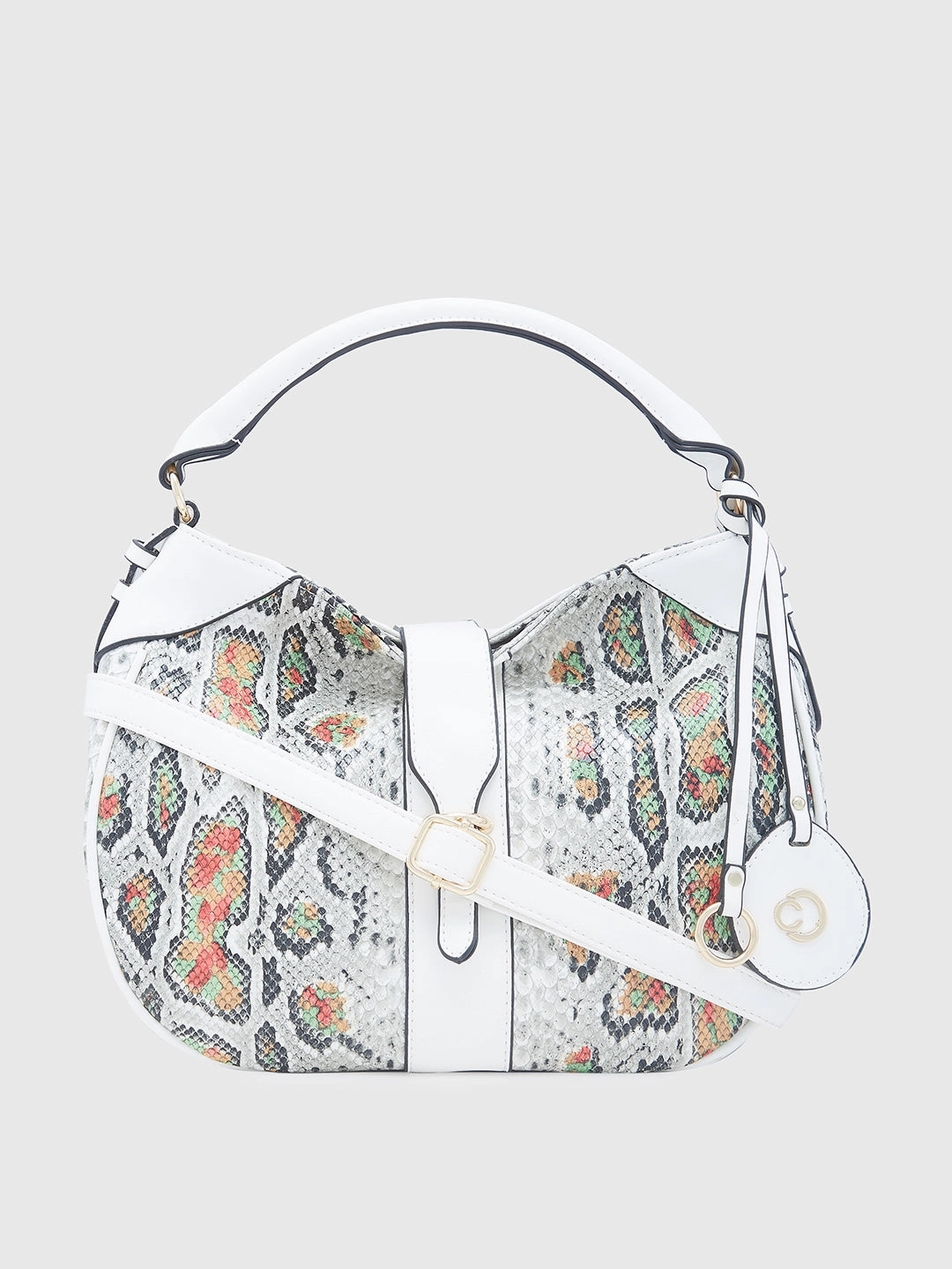 Caprese Archie Medium White Hobo Bag