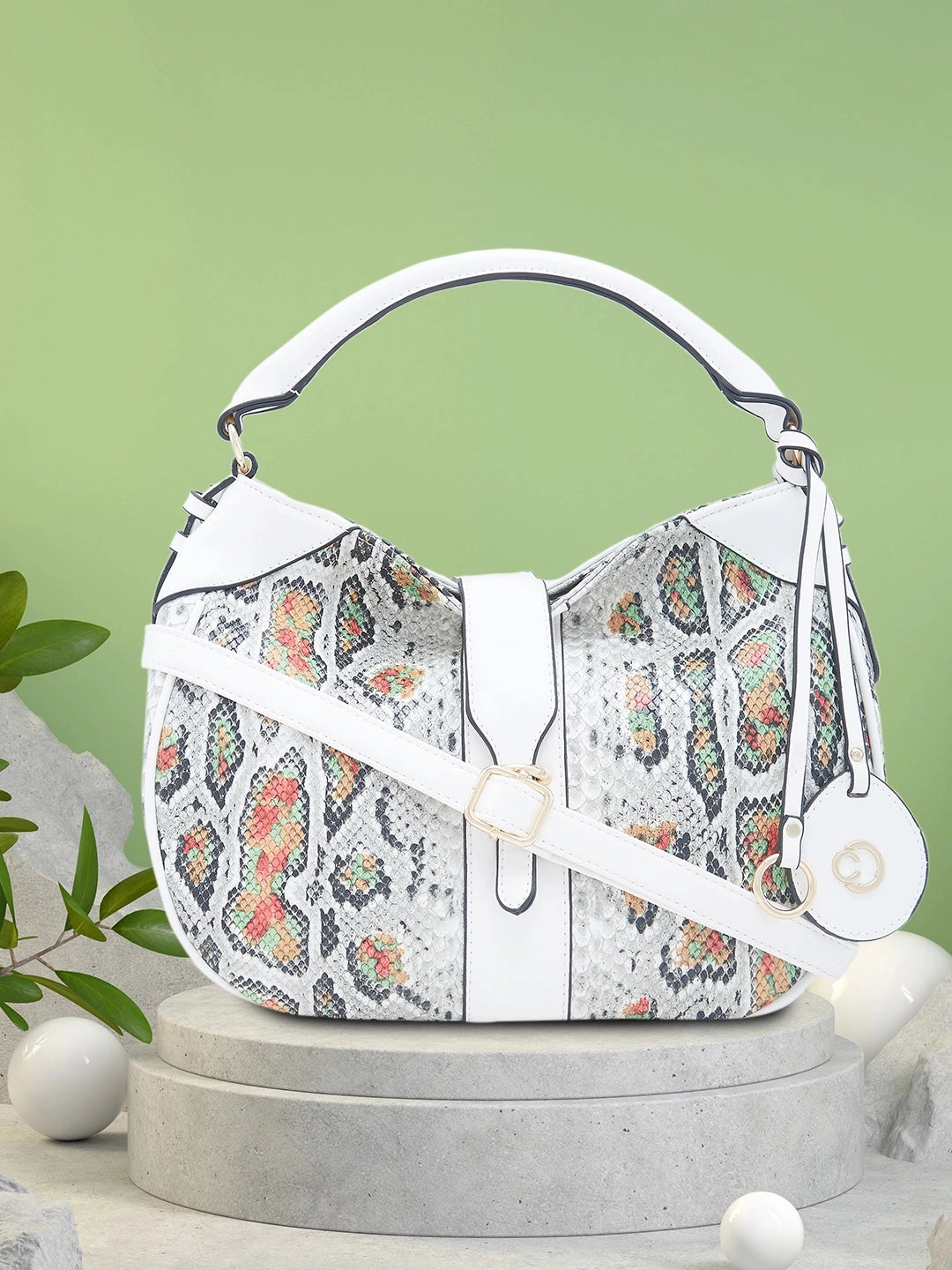 Caprese Archie Medium White Hobo Bag