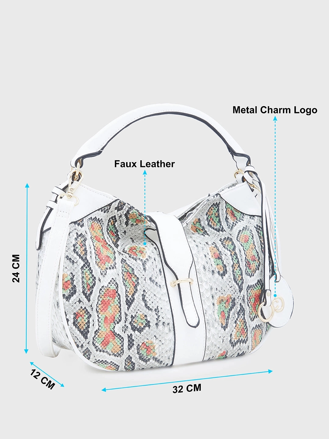 Caprese Archie Medium White Hobo Bag